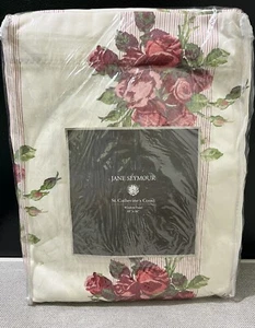 Paneles de cortina florales Jane Seymour (dos) 48”x86” rayas rosas Cottagecore Nuevo de Lote Antiguo - Imagen 1 de 10