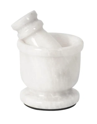 Radicaln Marble Mortar and Pestle Set White 2.5" Inches Handmade Hand Grinder fo - Image 1 of 4