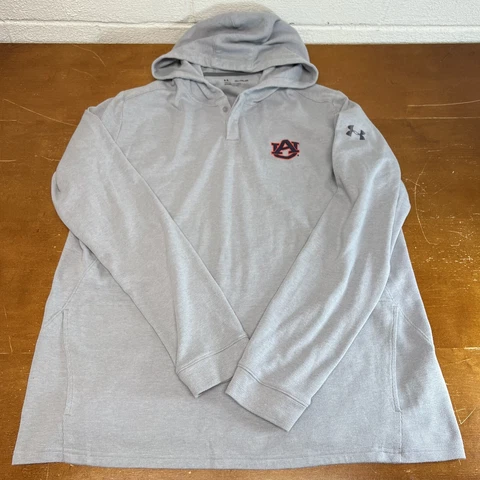 Auburn Tigers Hoodie Mens 2XL Gray Henley Pullover Under Armour Cover
