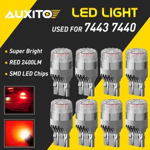 8X 7443 7440 Rojo Brillante Señal de Giro Freno Trasero Luz LED DRL Bombillas de Inversión - Imagen 1 de 10