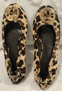 Tory Burch Reva Leopard Ballerinas Kalbshaar Tiermotiv Größe Damen Schuh 8,5 - Bild 1 von 5