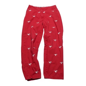Pennington & Bailes Stadium Pants Size 33 Red Embroidered Horse Racing Track - Picture 1 of 8