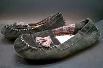 UGG Australia Zapatillas Mocasín Lizzy Negro Gamuza Borla Sherpa Para Mujer 8 Negro Foto 1 de 4