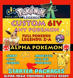 POKEMON LEGENDS ZA✨Custom Any 6IV Pokemon Shiny/Non✨SHINY ALPHA POKEMON MEGA✨Z-A - Picture 1 of 67