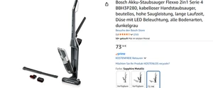 Bosch Akku-Staubsauger Flexxo 2in1 , kabelloser Handstaubsauger, metallic - Bild 1 von 1