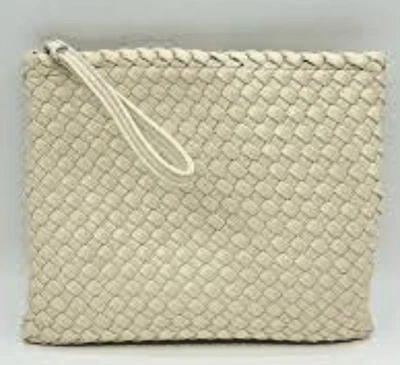 Bolso de Mano Muñequera Rachel Zoe Marfil Crema Tejido Neopreno. Foto 1 de 4