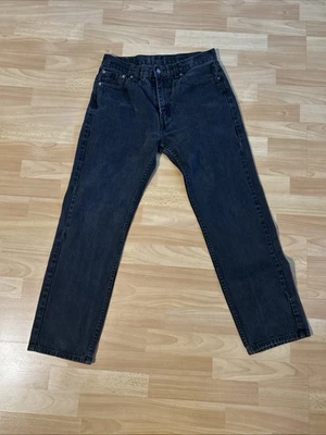 Jeans Levis 505 para hombre 33x32 relajado recto algodón clásico denim negro Foto 1 de 4