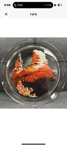 Indiana Glass 1994 Coca-Cola "Santa" 13" Platter #5539 Unused Shopworn Box New - Picture 1 of 7