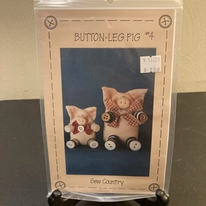 Sew Country Button Leg Pig #4 Sewing Doll Craft Pattern - Picture 1 of 7