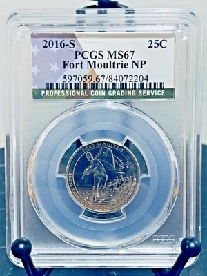 2016-S Washington Quarter Fort Moultrie NP PCGS MS67 Mint State 67 #84072204 - Image 1 of 2