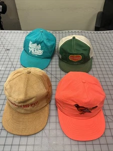 Lot of 4 Vintage Hats 1980s-90s, Assorted, Del Monte, Purina, Orioles Give-Away - Picture 1 of 9