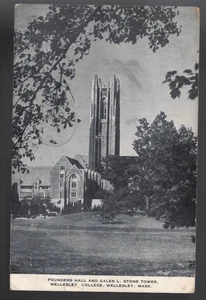 PC-4473**Vtg. PC 1950**Founders Hall, Wellesley College** Wellesley, Mass - Picture 1 of 2