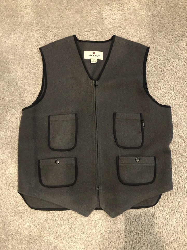 Woolrich Wool ZIP Vest /Charcoal Gray Vintage 4 Pockets Men’s Size Large - Image 1 of 4