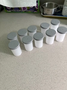 (10) Plastic Clear 35mm Film Canisters with Grey Lid Tops (Hobby, Hardware, etc) - Picture 1 of 5