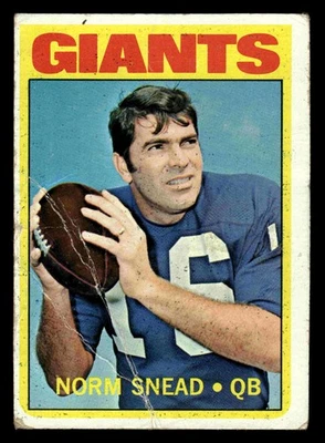1972 Topps #118 Norm Snead - New York Giants (Low Grade) - Image 1 of 2