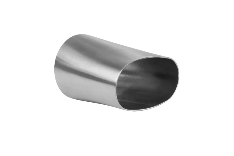 3" Oval to Round Exhaust Pipe Adapter Transition - Stainless  - Image 1 of 1