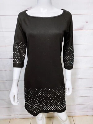 Vestido para mujer Venus talla M negro estrás cuello barco manga 3/4 Foto 1 de 4