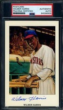 Wilmer Harris PSA DNA Signed 1991 Ron Lewis Negro League Postcard Autograph