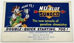 1939 Nu-Blue Sunoco Unused Blotter Donald Duck The Lexington Inn Philadelphia - Picture 1 of 6