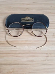 Antique Vintage Spectacles eyeglasses glasses bifocals Wire Rim Tortoise Shell - Picture 1 of 4