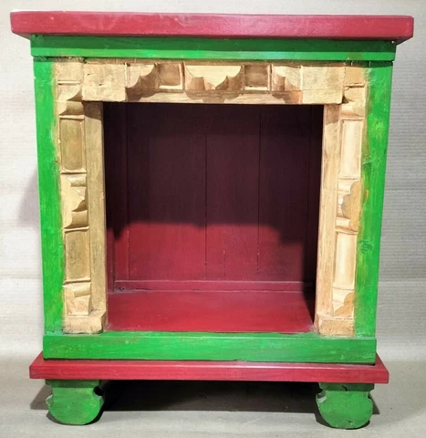 Reclaimed Wooden temple storage Rack distressed handpainted shabby chic patina Cover