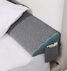 Bed Wedge Pillow Headboard Mattress Gap Filler Queen Grey 60"X10"X6" Teemour