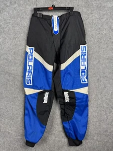 Polaris Motocross Snow Pants Men's 38 Black Blue Lined Spellout - Picture 1 of 9