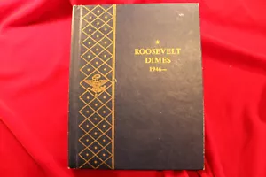ROOSEVELT SILVER DIME SET, 46 MONETE ARGENTO E 9 MONETE PLACCATE P&D, ALBUM WHITMAN - Foto 1 di 15