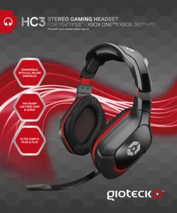 Cuffie da gioco universali Gioteck HC3 * cablate * PS4, PS3, Xbox 360 e PC * NUOVE - Foto 1 di 5