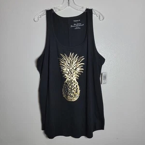 Torrid Gold Pineapple Tank Top Plus Size 1X Sleeveless 100% Cotton NWT - Picture 1 of 4