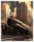 1940 ART DECO PENNSYLVANIA RAILROAD TRAIN 12x16 POSTER STREAMLINED LOCOMOTIVE
