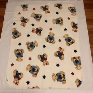 Blue Jean Teddy Bear Baby Blanket - Boy & Girl - Picture 1 of 12