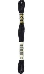 DMC 6-Strand Embroidery Cotton Floss 8.7yd - Metallic Black (Black), DMC310 - Picture 1 of 2
