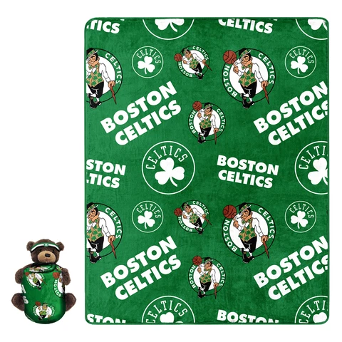 Northwest NBA Boston Celtics Plush Bear Hugger With Silk Touch Throw Blanket Cover
