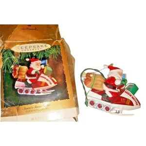 1993 Hallmark Keepsake Christmas Ornament Santa's snowgetter Sleigh 90s Vintage - Picture 1 of 2