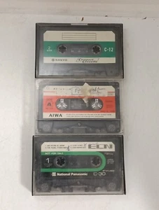 Lotto 3x SANYO AIWA PANASONIC DEMO SAMPLE PROMO musicassette vergini cassette - Imagen 1 de 2