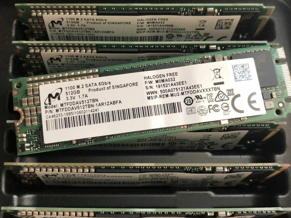 512GB Micron M.2 2280 Solid State Drive 1300 SSD MTFDDAV512TDL Genuine - Image 1 of 2