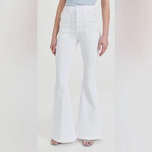 7 for all mankind Portia mega flare white high waist jeans NWT women size 30 - Picture 1 of 10