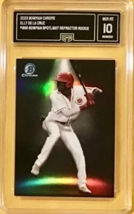 2023 Bowman Chrome - SPOTLIGHT REFRACTOR - ELLY DE LA CRUZ - Rookie GMA 10 GEM - Picture 1 of 1