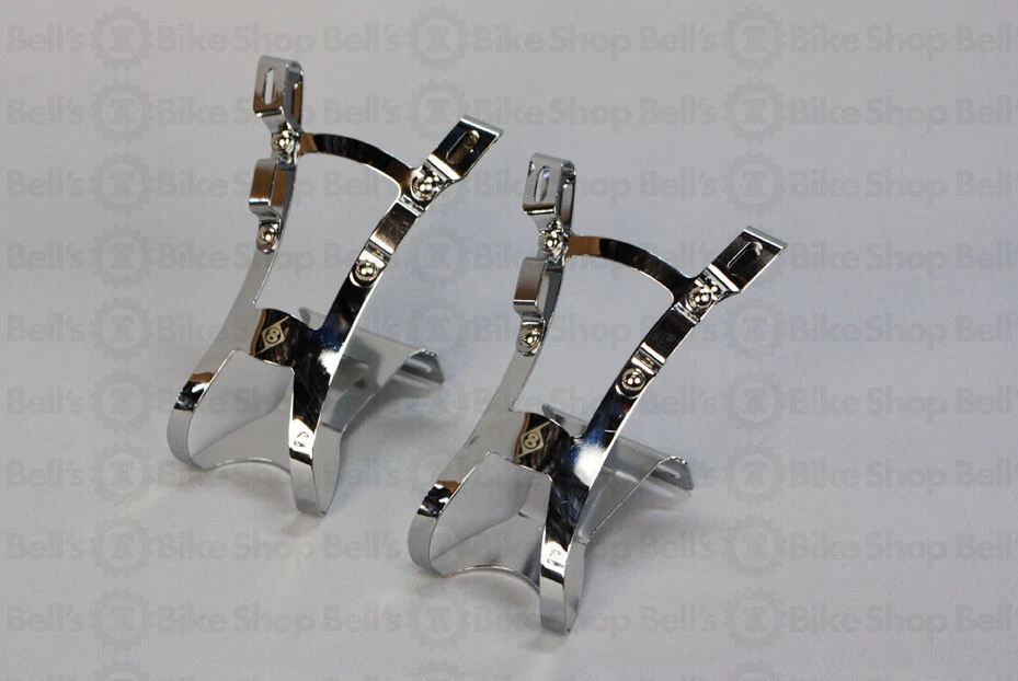 Origin8 Chrome Double Toe Clips Large SILVER Pair Track - Image 1 of 1