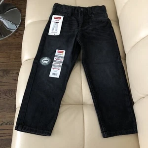 New Wrangler Loose Jeans Boys Size 5 REG Adjustable Waist Black Denim NWT - Picture 1 of 4