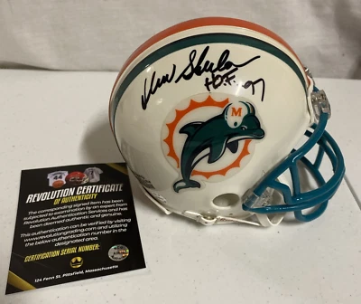 Auténtico/certificado de autenticidad clásico de la vieja escuela de los delfines de Miami firmado por Don Shula HOF NFL Foto 1 de 4