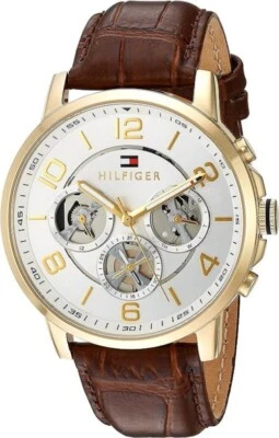 TOMMY HILFIGER KEAGAN MENS WATCH 1791291 BROWN LEATHER - WARRANTY - RRP 239.00 - image 1 of 2
