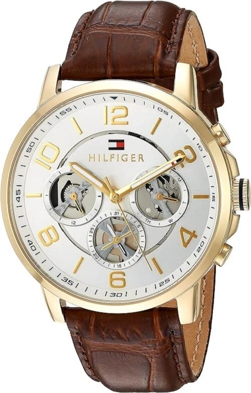 TOMMY HILFIGER KEAGAN MENS WATCH 1791291 BROWN LEATHER - WARRANTY - RRP 239.00 - Image 1 of 2