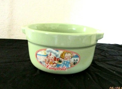 Houston Harvest-Campbell's Soup-Green Handled Soup Bowl-Kids Sampling Soup-2006 - Imagem 1 de 4