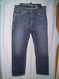 MEN'S ARIAT M7 SLIM STRAIGHT LEG FLAME REISITANT JEANS TAG SIZE 35 X 32 - Picture 1 of 4