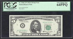 FR. 1968-A* 1963-A $5 *STAR* FRN FEDERAL RESERVE NOTE BOSTON, MA PCGS UNC-64PPQ - Picture 1 of 2