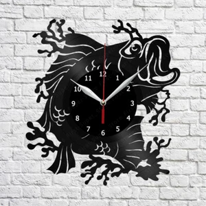 Reloj de Pared Disco Vinilo Peces Hogar Fan Art Decoración 12"" 30 cm 6027 - Imagen 1 de 12