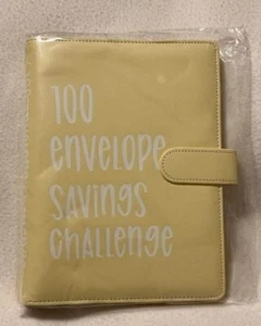 100 Envelope Challenge Binder Savings Book + Envelopes- Budget - Yellow- New - Picture 1 of 3