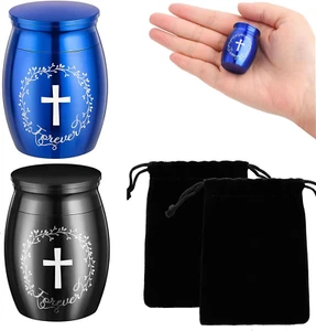 2Pcs Small Urns for Human Ashes Keepsake, Mini/Little/Miniature Cremation Urn fo - Picture 1 of 7